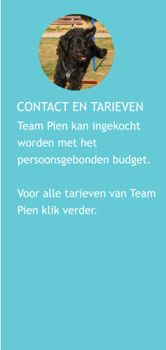 CONTACT EN TARIEVEN Team Pien kan ingekocht worden met het persoonsgebonden budget.  Voor alle tarieven van Team Pien klik verder.